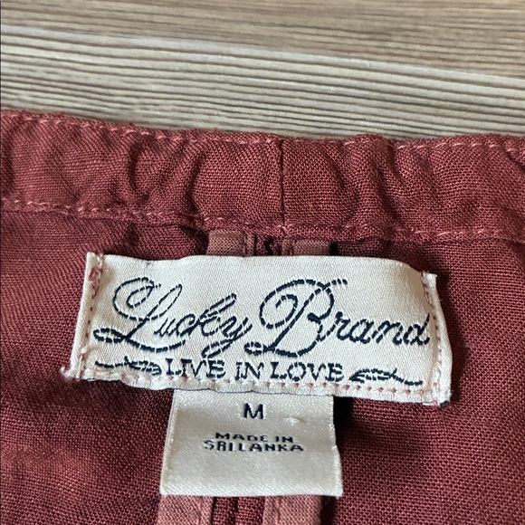 Lucky Brand lightweight Jacket Women’s M Terracotta Linen Blend Full Zip Boho - Picture 4 of 10